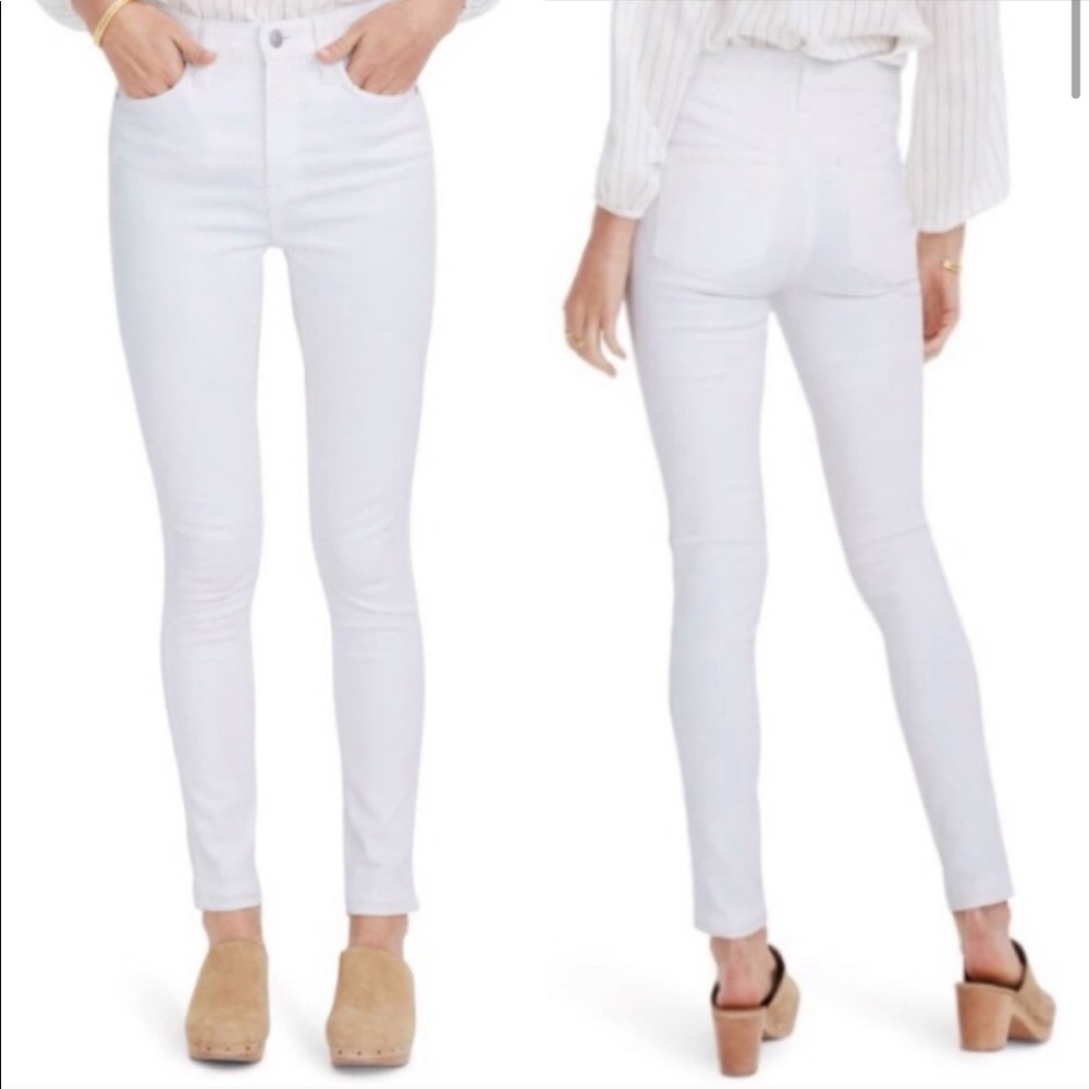 🆕 MADEWELL 10” High rise skinny white jeans! NWOT